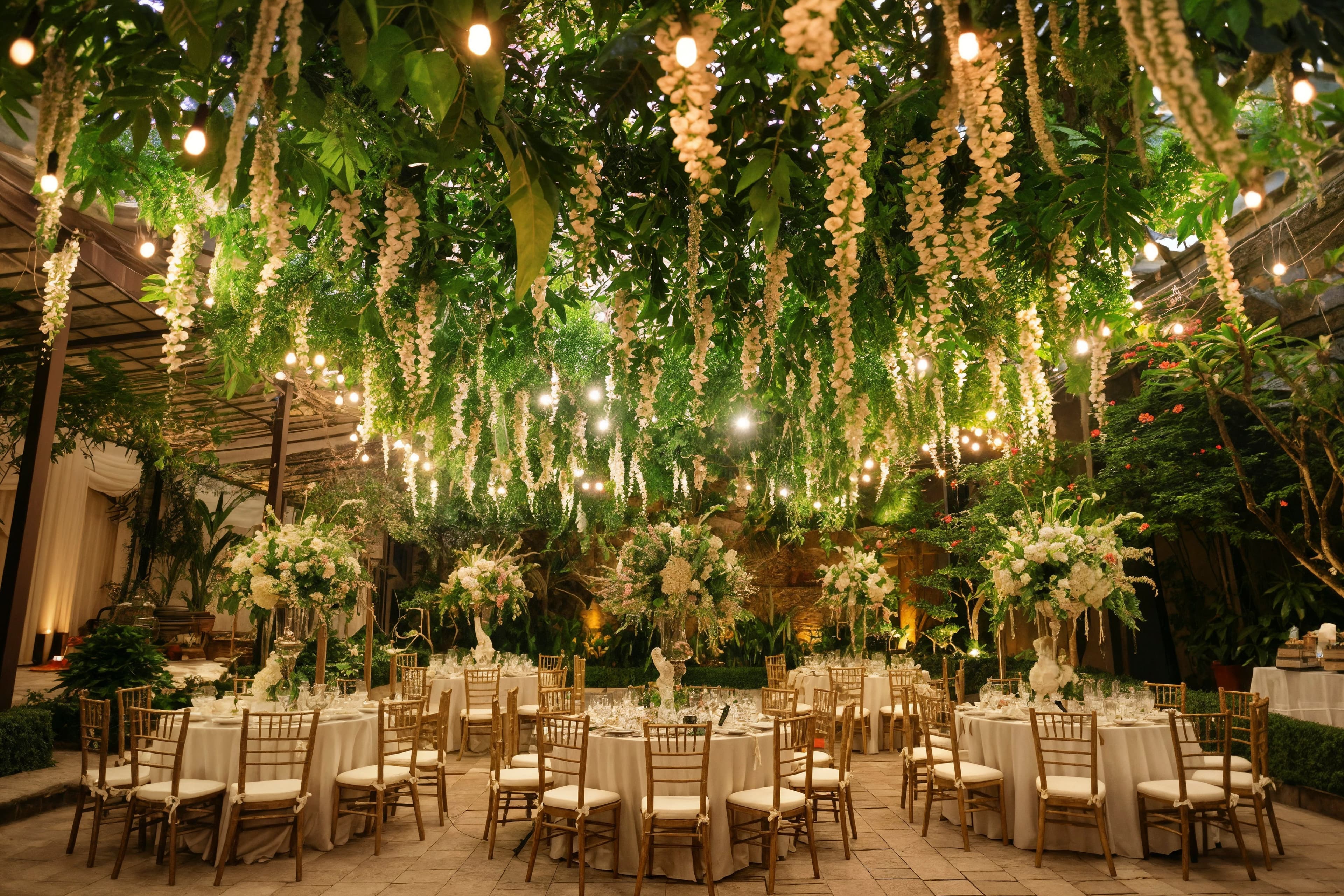 Wedding venue styled for a celebration